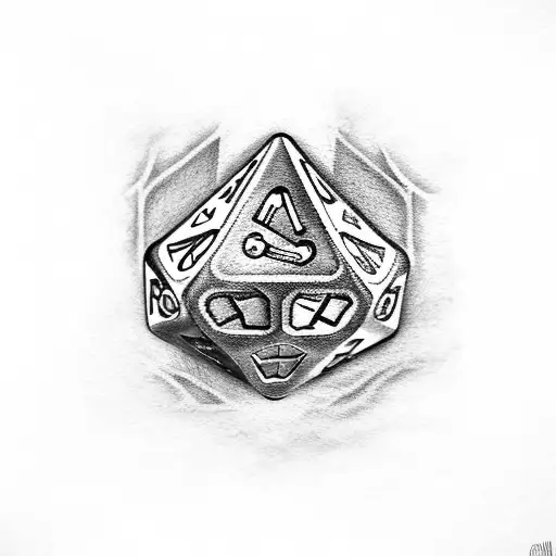 flameing dice tattoo design idea