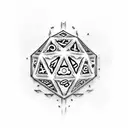 flameing dice tattoo design idea