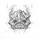flameing dice tattoo design idea