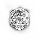 flameing dice tattoo design idea