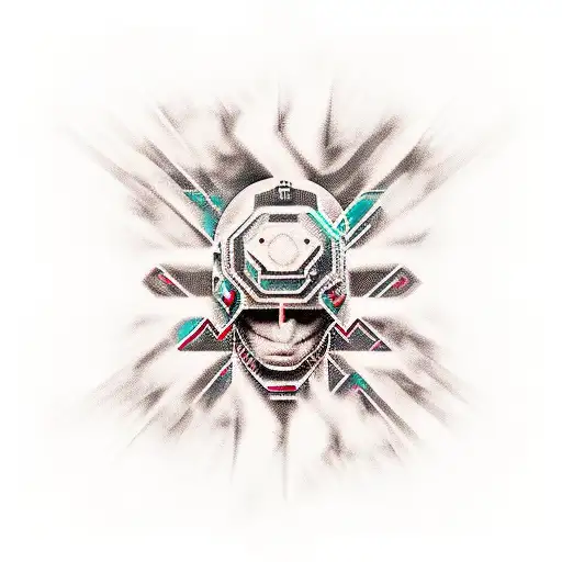 cyber sigilism, neo tribal, cyber tribal tattoo design idea