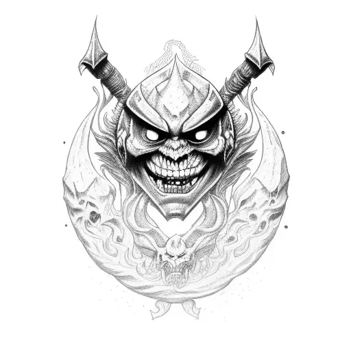 He-man striking basilisk tattoo design idea