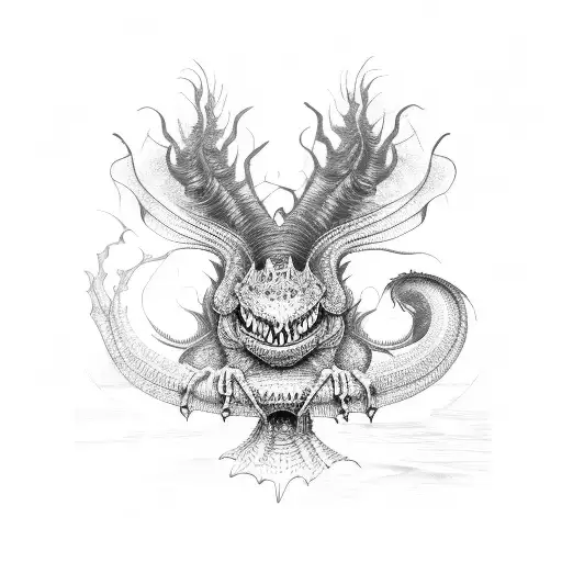 big basilisk tattoo design idea