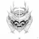 He-man striking basilisk tattoo design idea