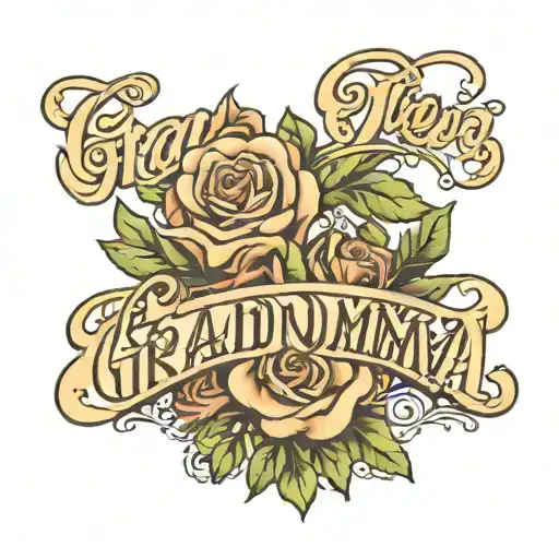 grandma  in script font with roman numerals  tattoo design idea