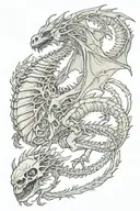 dragon skeleton tattoo design idea