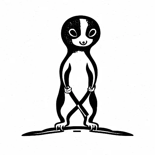 meerkat holding a katana tattoo design idea