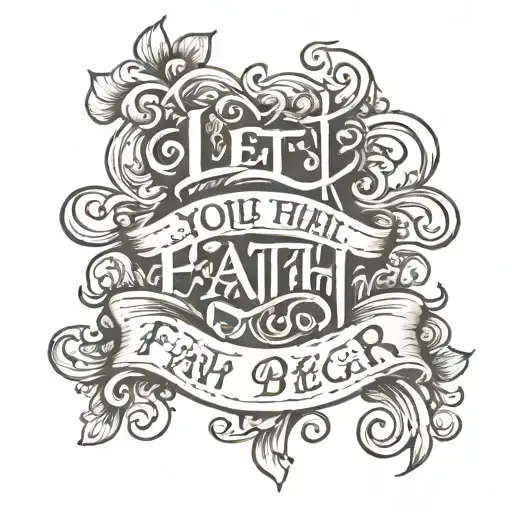 let your faith be bigger than your fear in cursive tattoo design idea