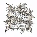 let your faith be bigger than your fear in cursive tattoo design idea