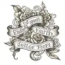 let your faith be bigger than your fear in cursive tattoo design idea