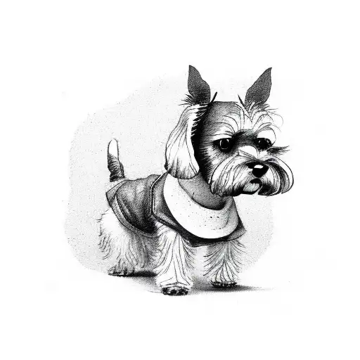 Dog miniature schnauzer tattoo design idea