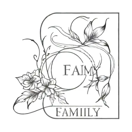 family and latin word  tattoo design idea