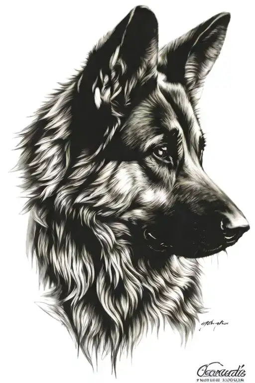 German shepherd dog tattoo design idea
