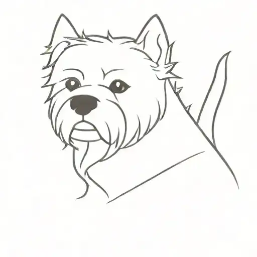 Westie dog tattoo design idea