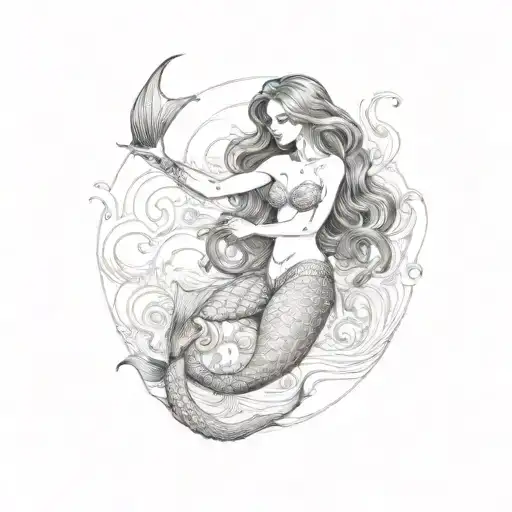  hot Mermaid  tattoo design idea