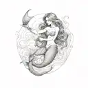  hot Mermaid  tattoo design idea