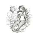  hot Mermaid  tattoo design idea