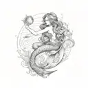  hot Mermaid  tattoo design idea