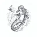  hot Mermaid  tattoo design idea