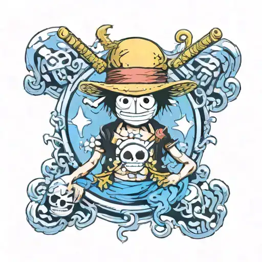One piece anime tattoo design idea