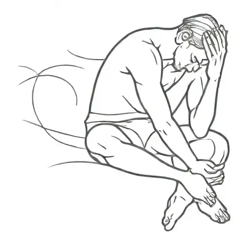 depression hard times anxiety thoughts man tattoo design idea