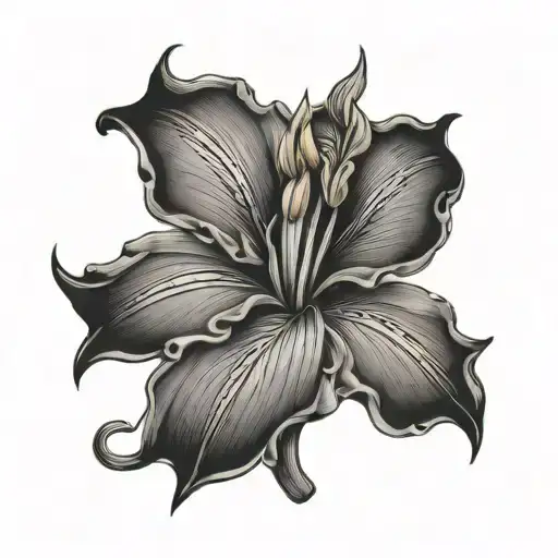 Liverpool crest iris flower tattoo design idea