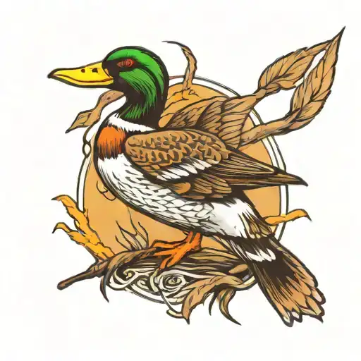 duck hunting tattoo design idea