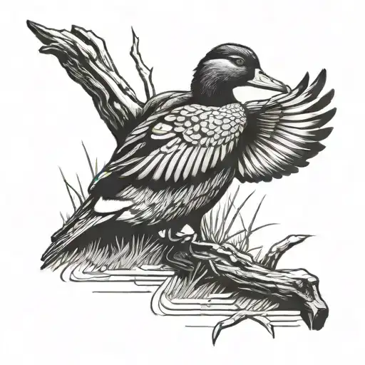 duck hunting tattoo design idea