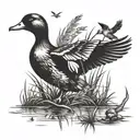 duck hunting tattoo design idea