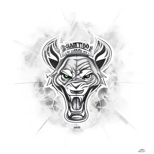 A Santos FC fan group chanting in the stands tattoo design idea