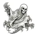 little white sheet ghost tattoo design idea