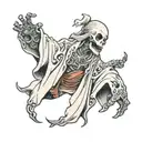 little white sheet ghost tattoo design idea