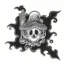 little white sheet ghost tattoo design idea