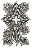 Seljuk star and German iron cross tattoo design idea
