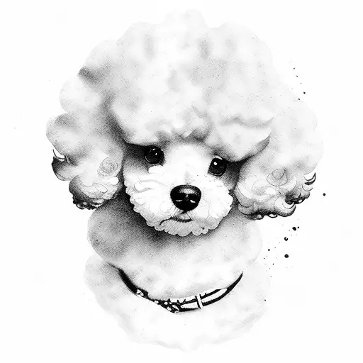 poodle toy Dog watercolor tattoo design idea