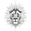 Lion and sun tattoo design idea