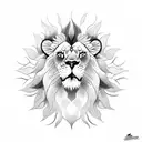 Lion and sun tattoo design idea