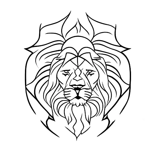 Lion with dragon tattoo design idea