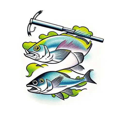 fishing lure with "Half a Day" on it tattoo design idea