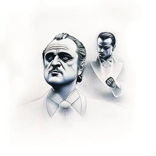 Vito corleone with the watchmen smiley and tyler durdeen from the fight club tattoo design idea