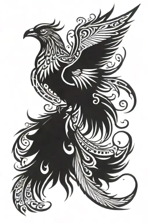 phoenix bird tattoo design idea