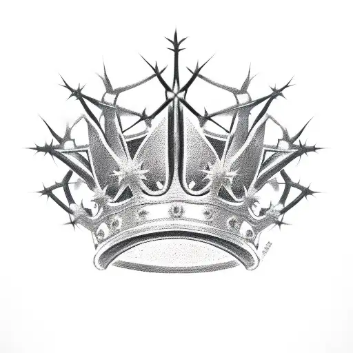 crown of thorns on wooden chair  tattoo design idea