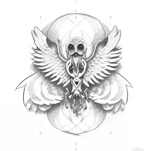 2 Paw Print with wings tattoo design idea