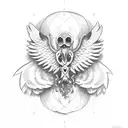 2 Paw Print with wings tattoo design idea