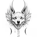 2 Paw Print with wings tattoo design idea