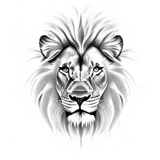 Jesus and lion cross tattoo design idea
