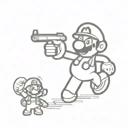 mario bros 2 tattoo design idea