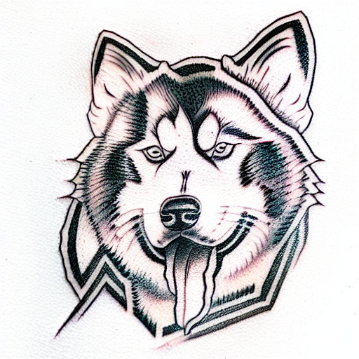 husky tattoo design idea