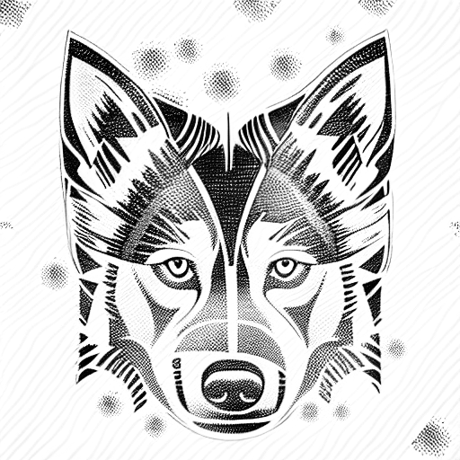 husky tattoo design idea