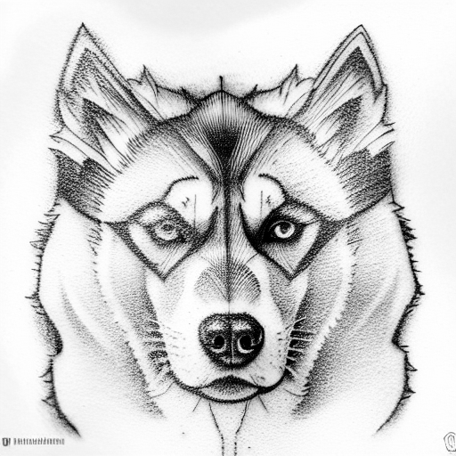 husky tattoo design idea